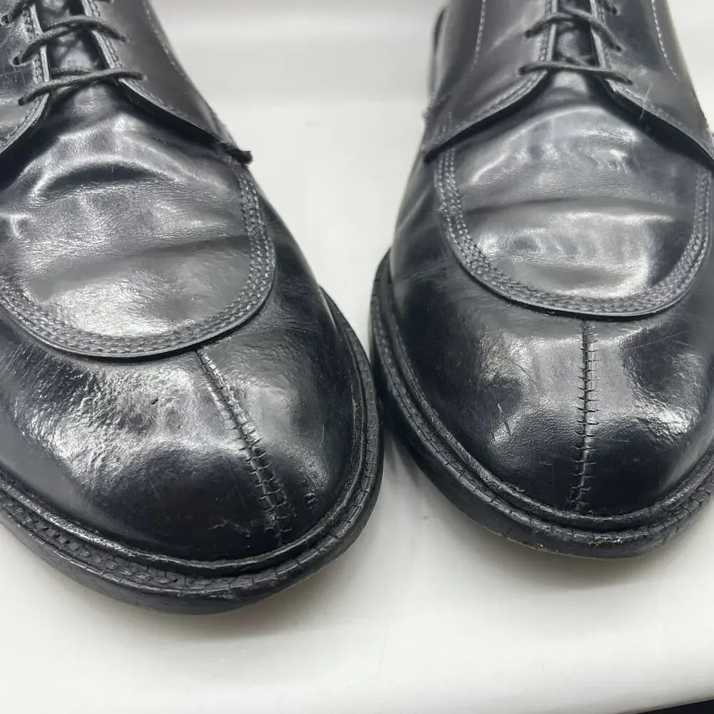 Allen Edmonds Walton Cap Split Toe Oxford Men Size 11.5 E Wide Black Lace Shoes